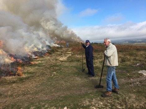 Men overseeing controlled burn